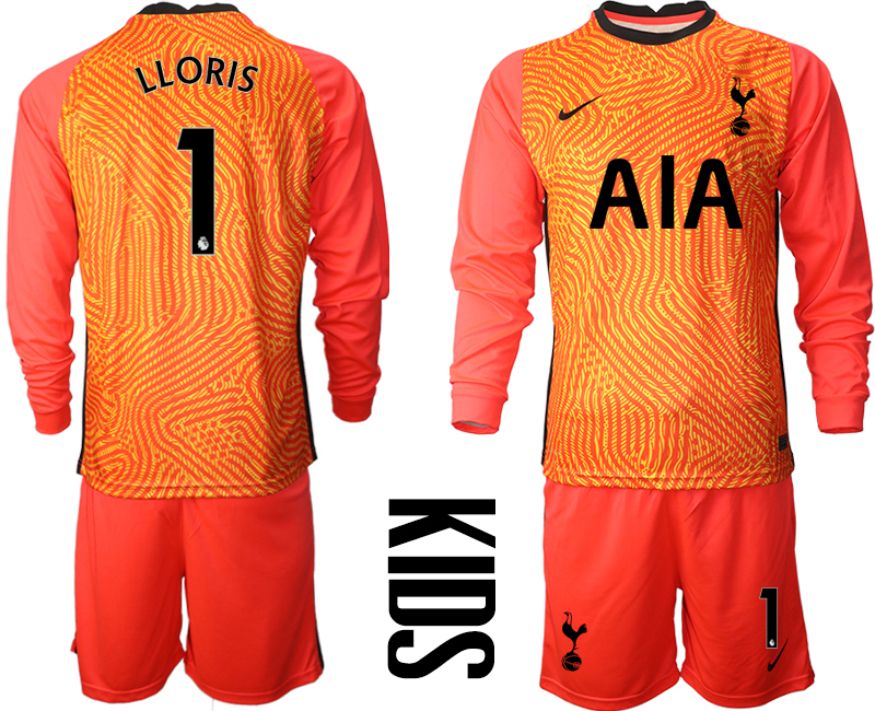 Cheap 2021 Tottenham Hotspur red goalkeeper long sleeve youth 1 soccer jerseys